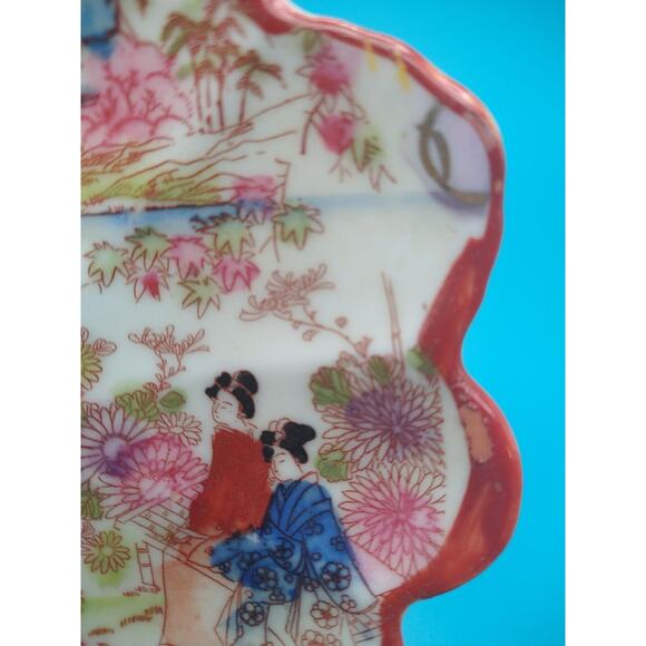 Japanese Kutani Style Porcelain Mug Cup & Saucer Dish – Hand Painted Geishas - Picture 7 of 16